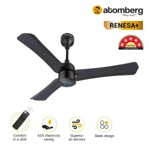 atomberg Renesa+ BLDC Ceiling Fan with Remote Control | BEE 5 star Rated Energy Efficient Ceiling Fan | High Air Delivery with LED Indicators | 2+1 Year Warranty - Earth Brown, 900 mm